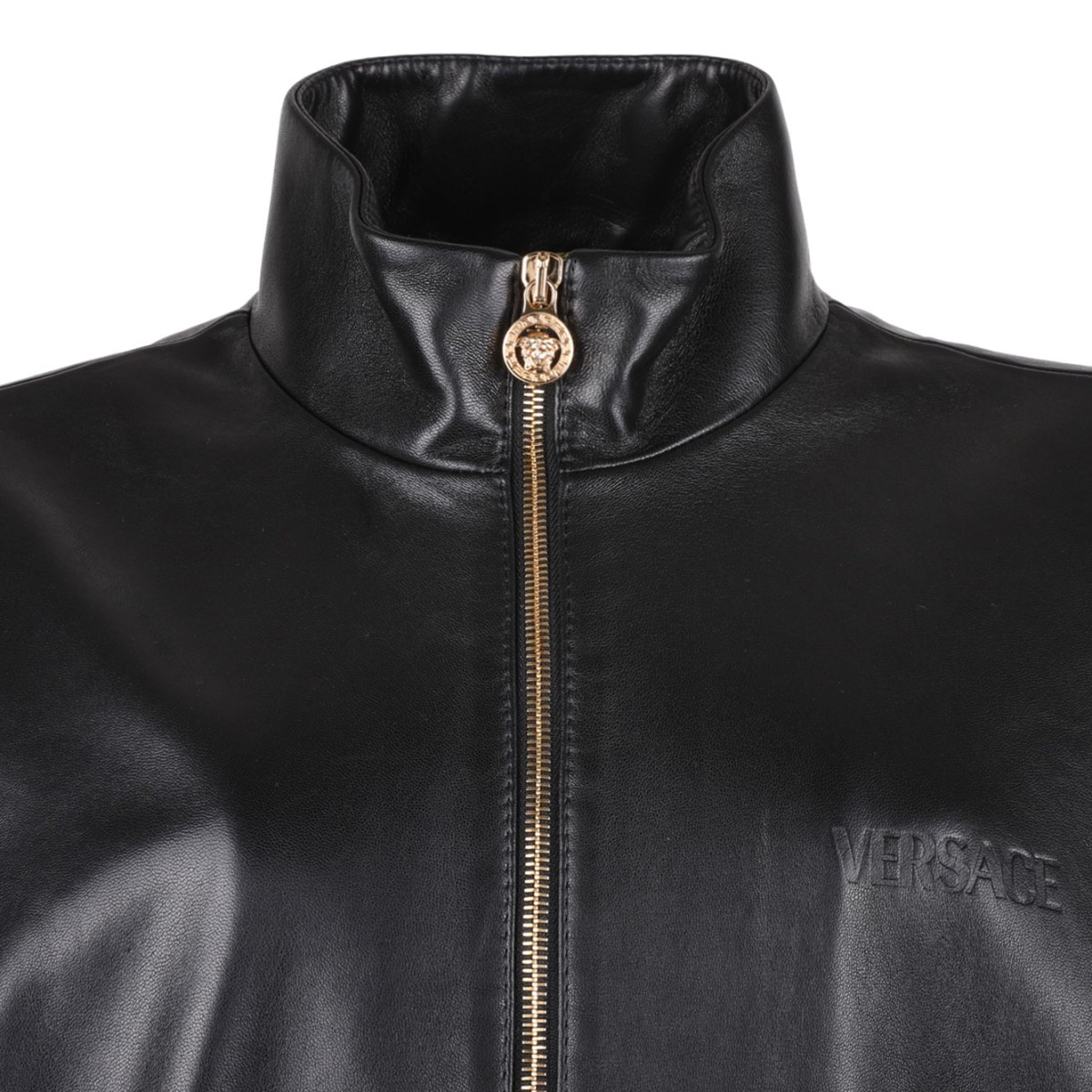Black Plonge Leather Jacket