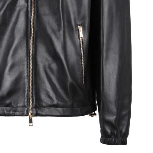 Black Plonge Leather Jacket