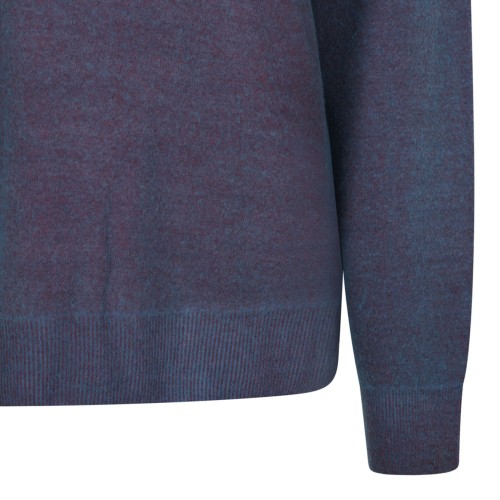 Turquoise Virgin Wool V-Neck Sweater