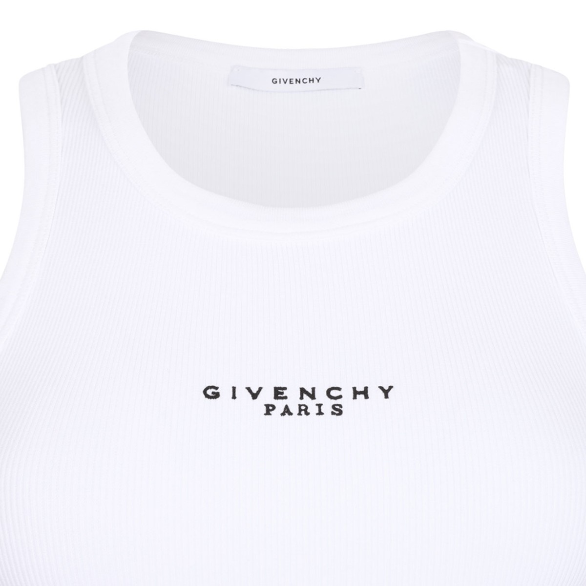 White Slim-Fit Cotton Tank Top With Givenchy Paris Print