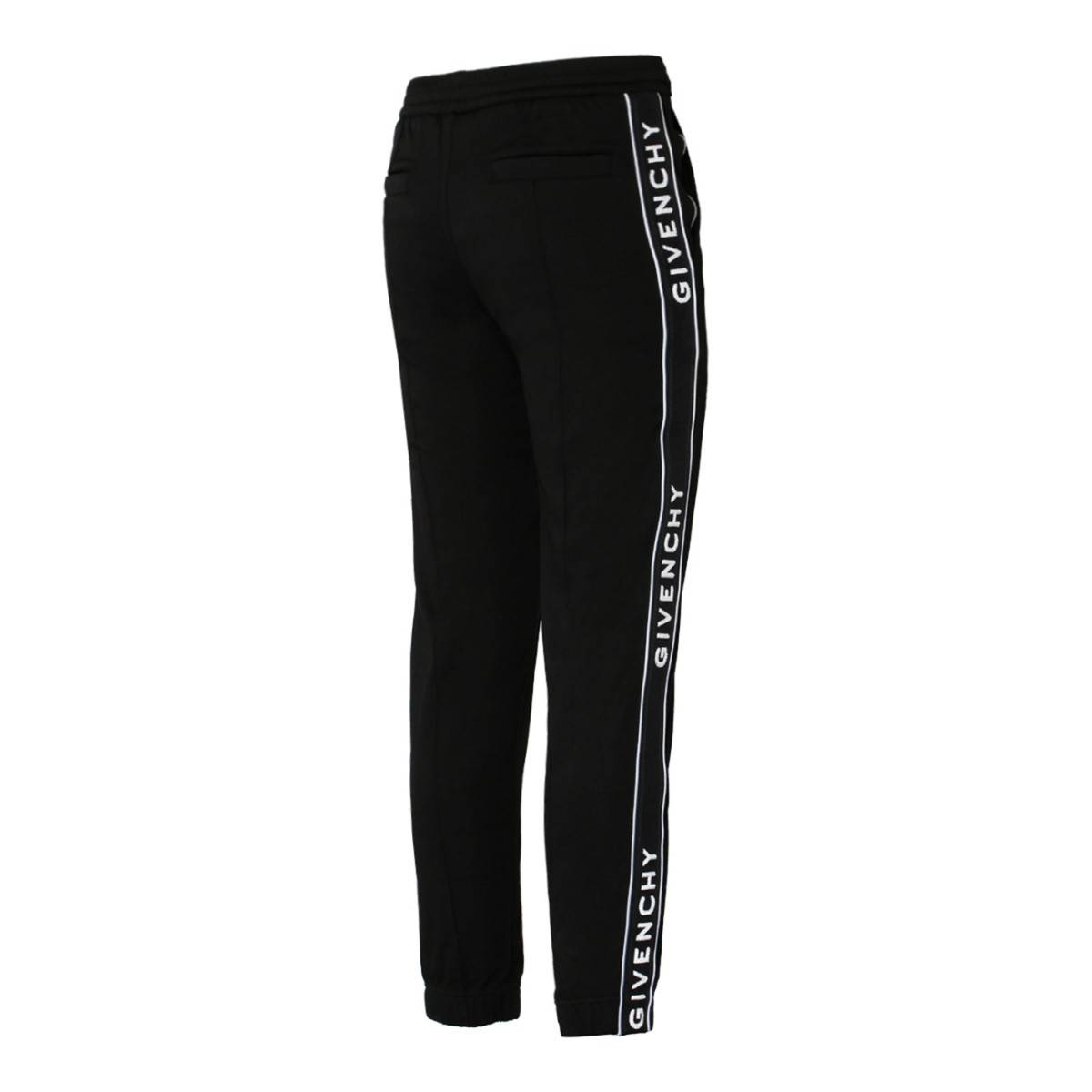 Givenchy Black Jersey Logo Bands Joggers.