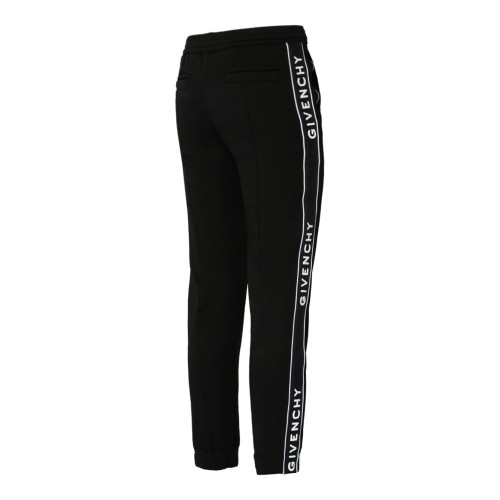 Givenchy Black Jersey Logo Bands Joggers.