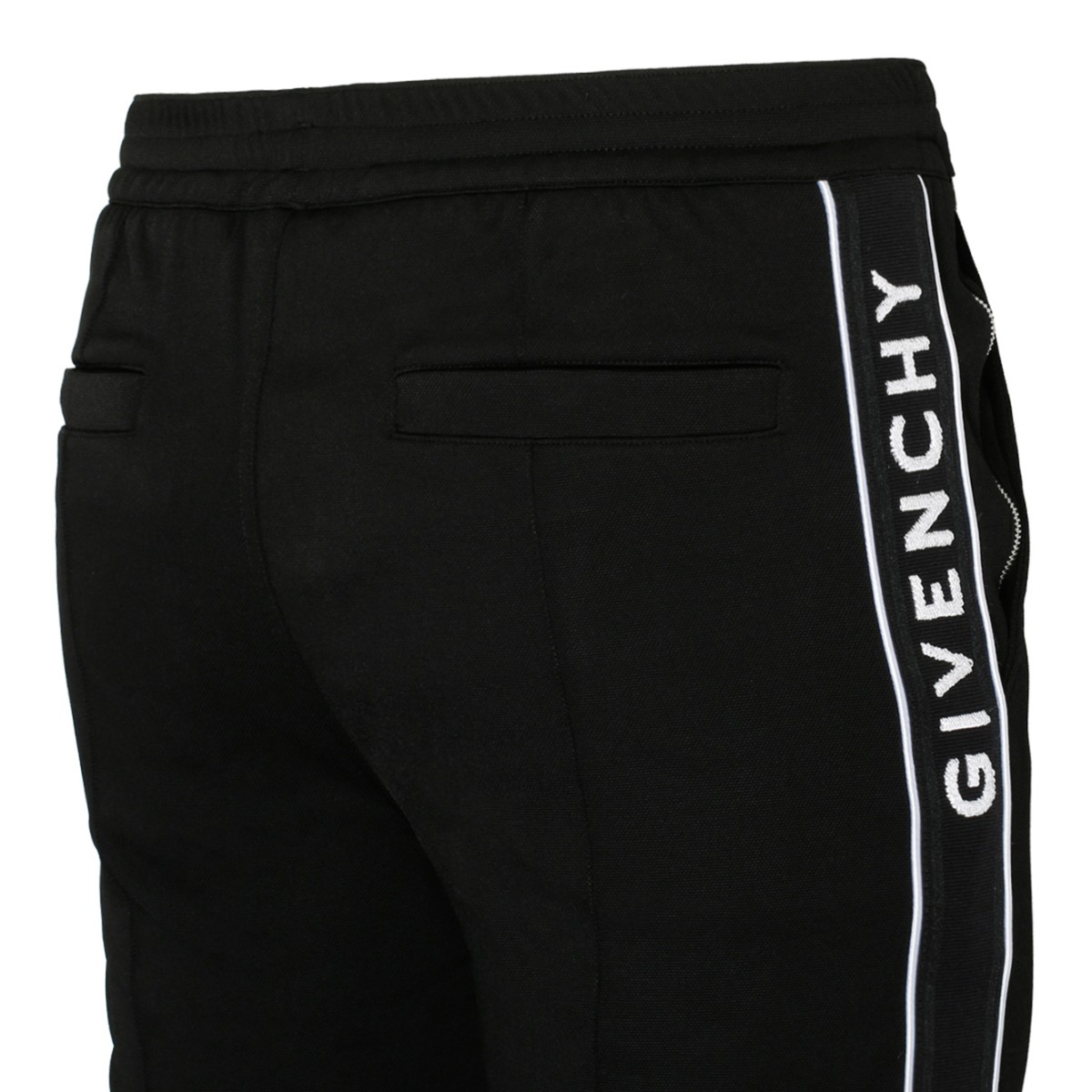 Givenchy Black Jersey Logo Bands Joggers.
