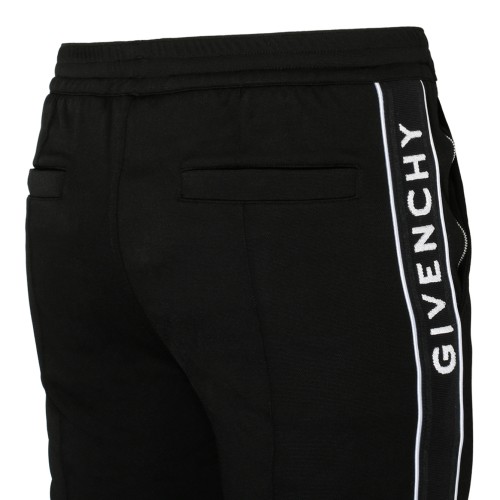 Givenchy Black Jersey Logo Bands Joggers.