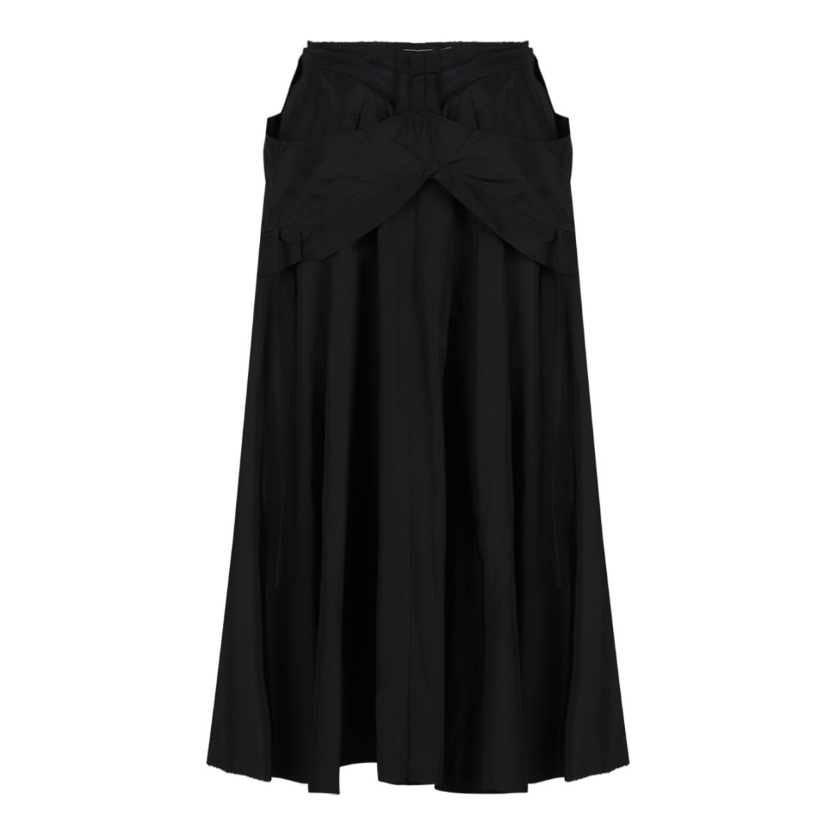 Taffeta Black Midi Skirt