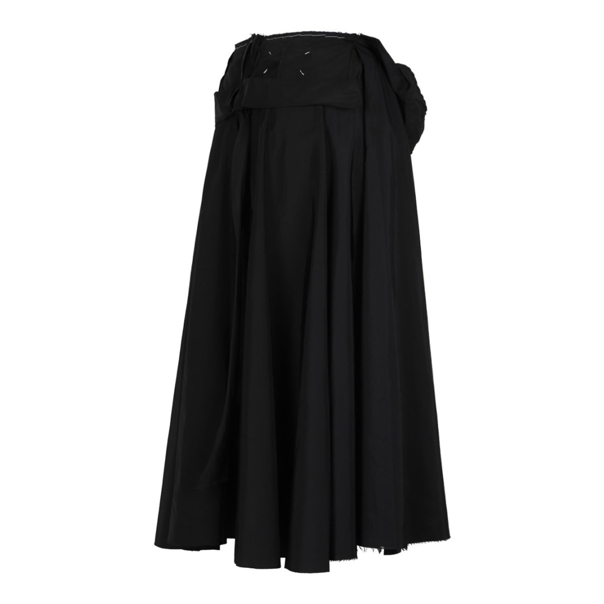 Taffeta Black Midi Skirt