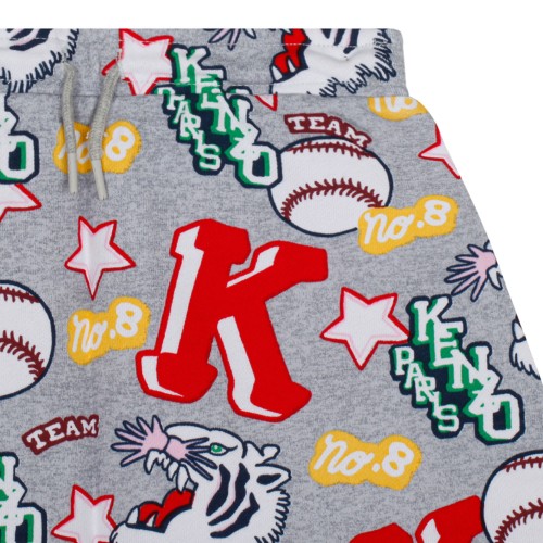 Grey and Multicolour A Line Skirt