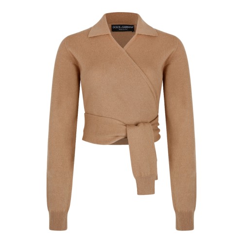 Light Brown Cashmere Wrap Cardigan