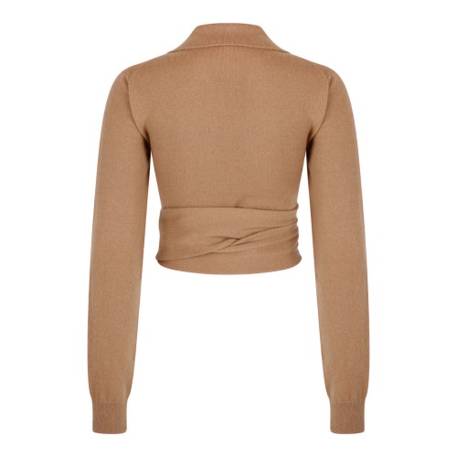 Light Brown Cashmere Wrap Cardigan