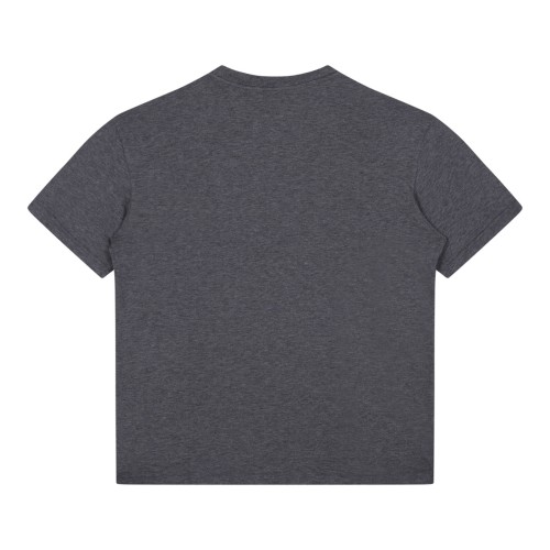 Melange Grey Embossed-Logo T-Shirt