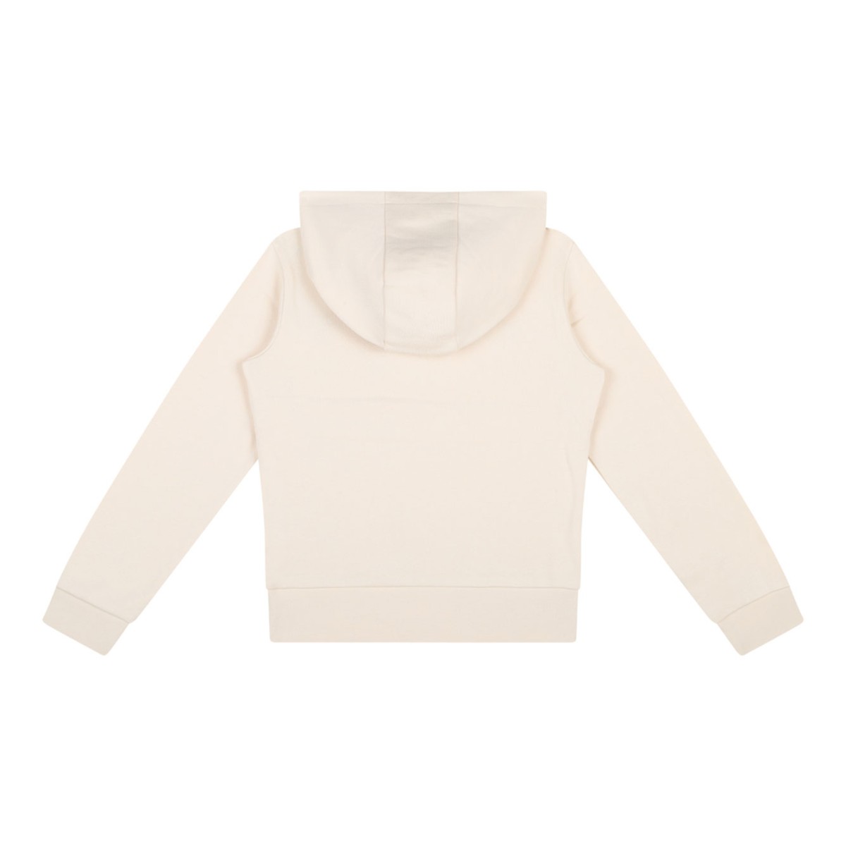 Cream White Logo Embroidered Hoodie