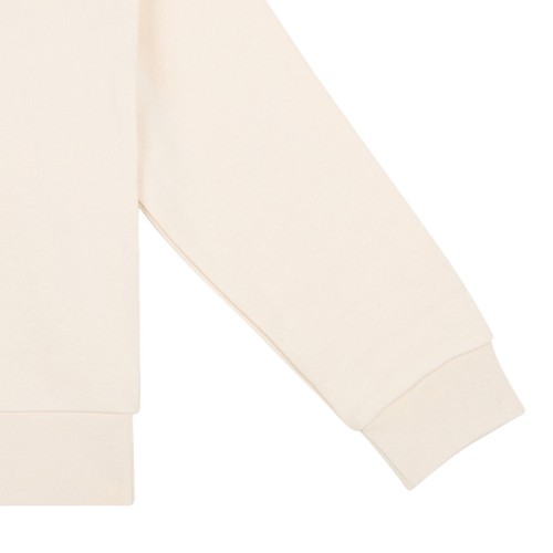 Cream White Logo Embroidered Hoodie