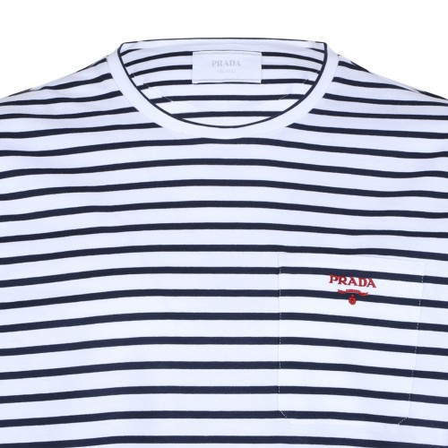 White and Blue Stripe T-Shirt