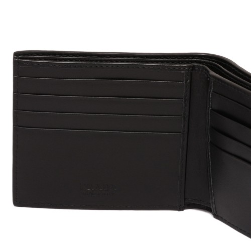 Black Enamel Triangle Logo Wallet