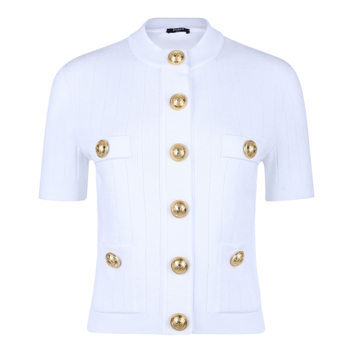 White Pointelle Knit Cardigan