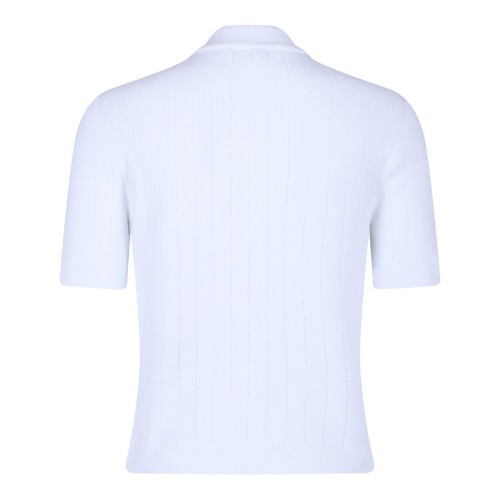 White Pointelle Knit Cardigan 2