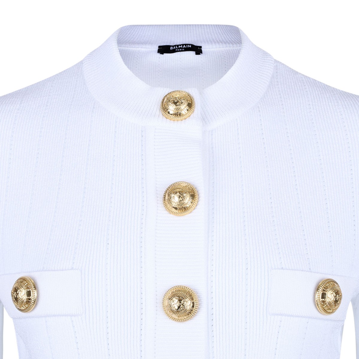 White Pointelle Knit Cardigan