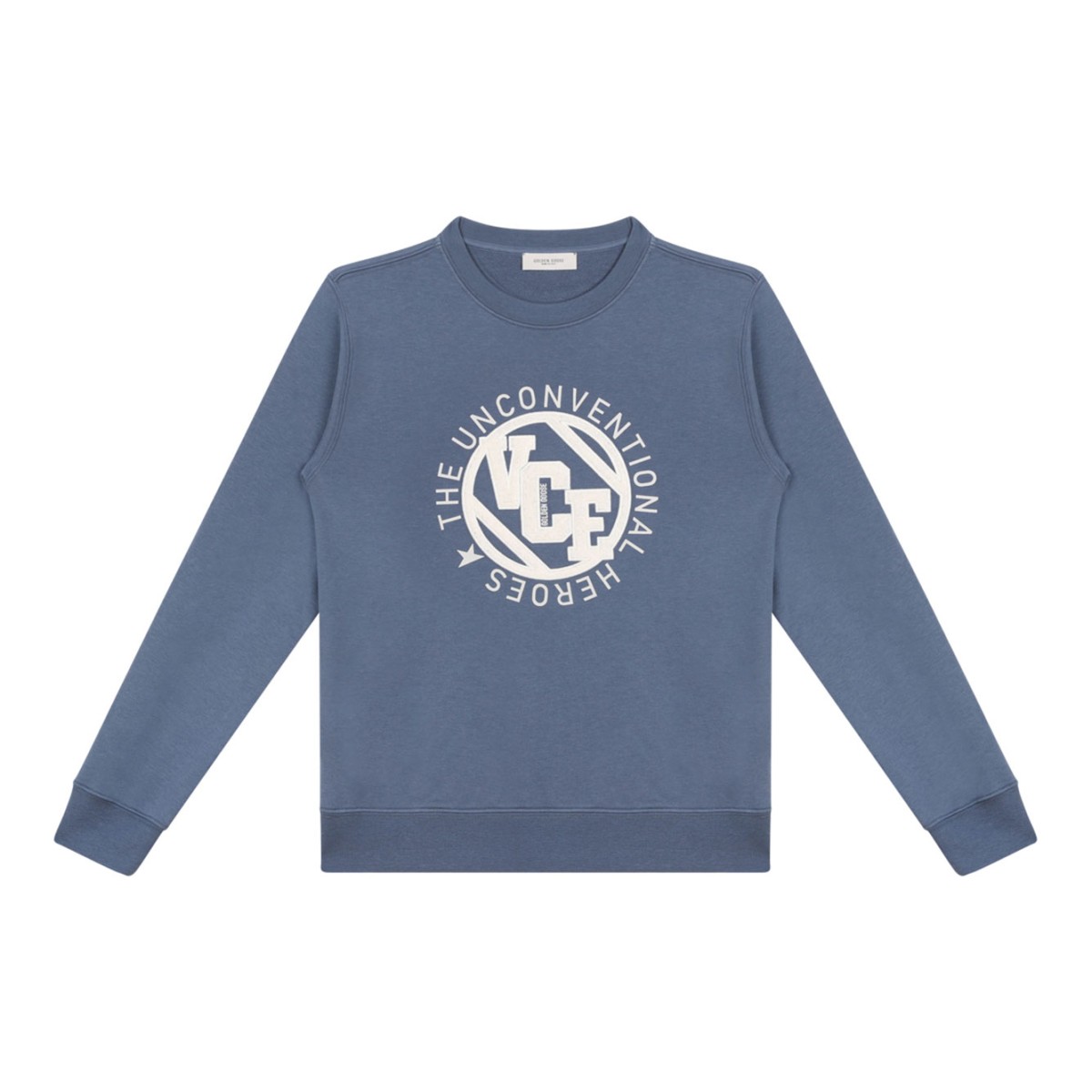 Blue Sweatshirt With Embossed Patches