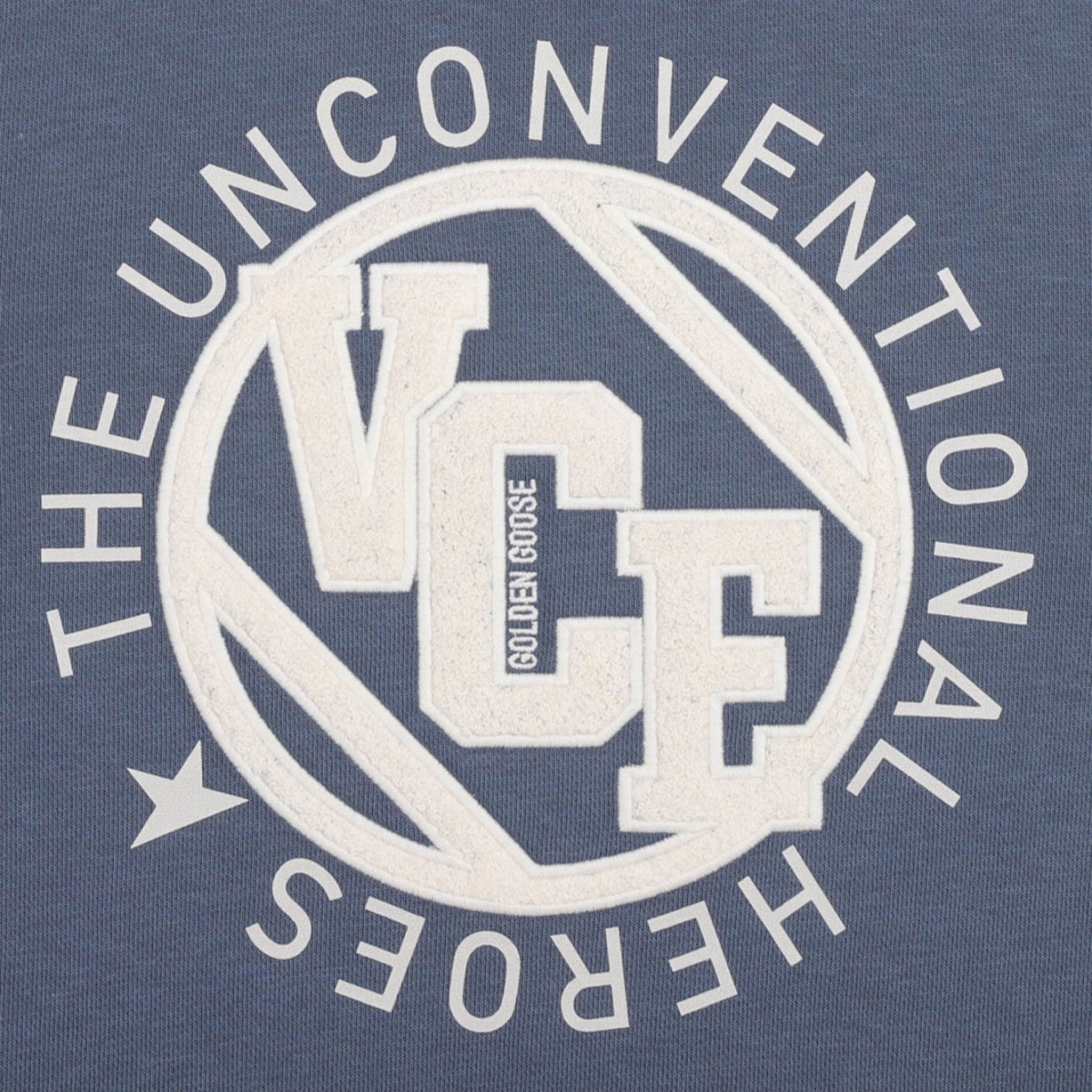 Blue Sweatshirt With Embossed Patches