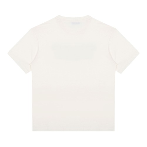 Cream White Logo Print T-Shirt