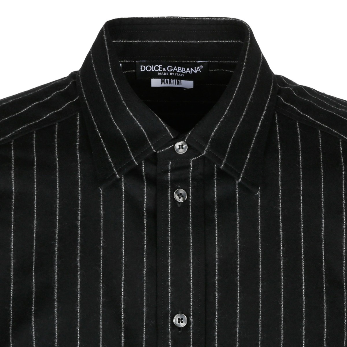 Black Virgin Wool Striped Shirt