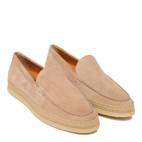 Sand Beige Logo Debossed Loafers 2