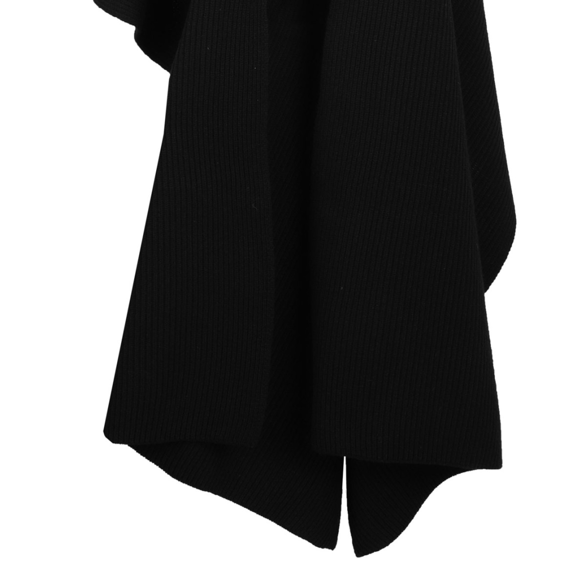 Black Asymmetric High-Neck Cape With Single Sleeve