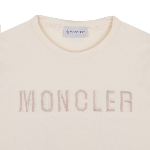 Beige Logo Embroidered T-Shirt