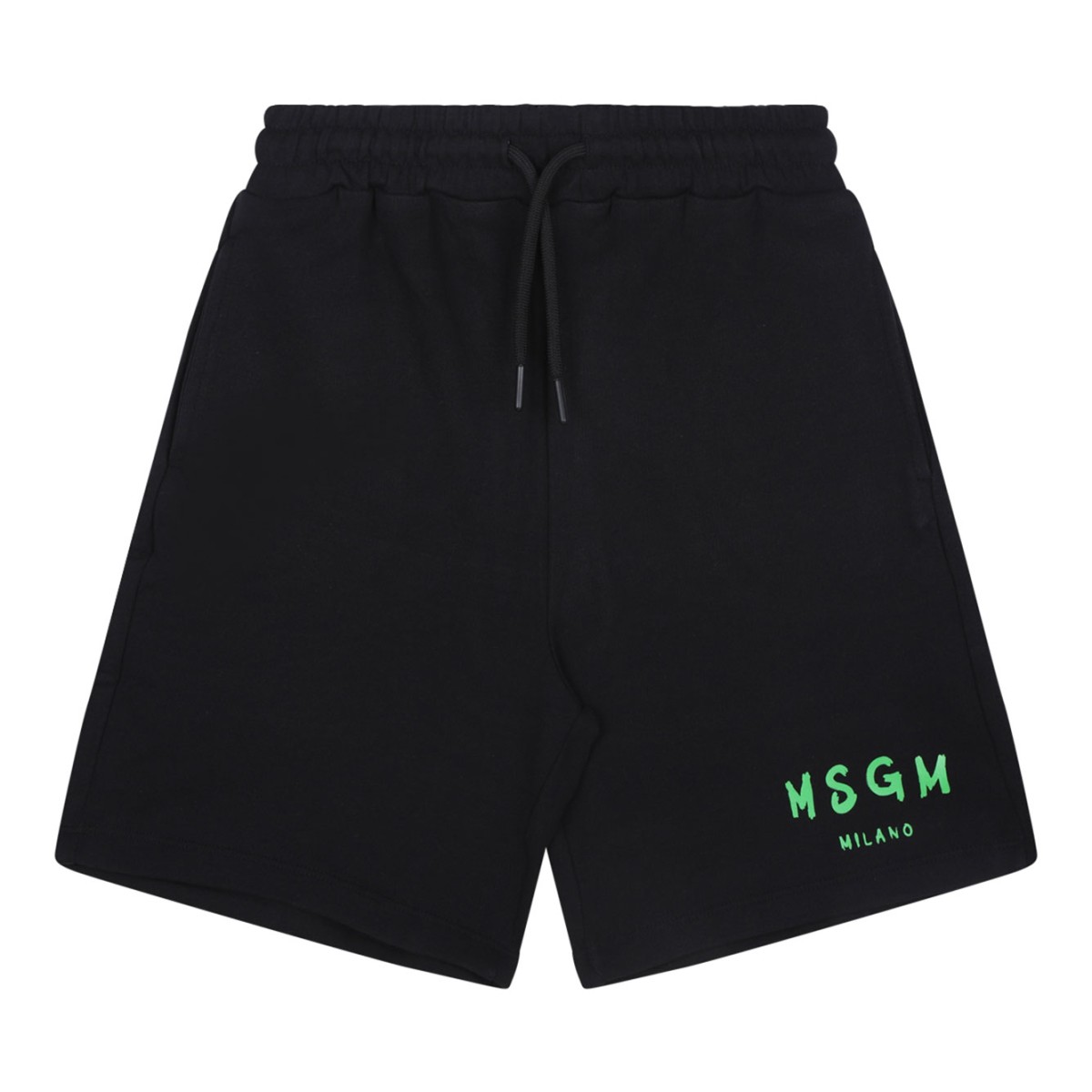 Black Logo Print Shorts