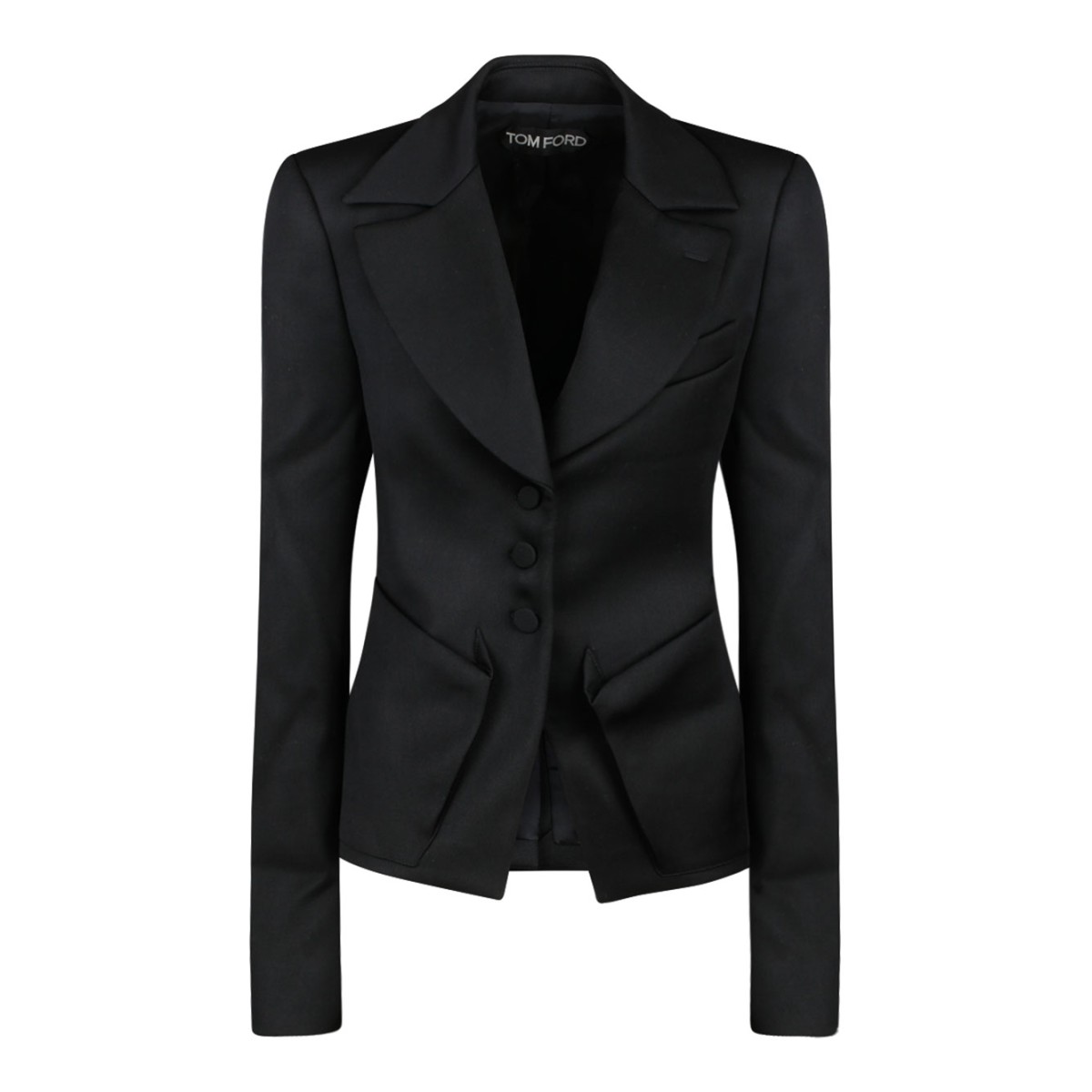 Black Virgin Wool Tailored Single Breasted Blazer