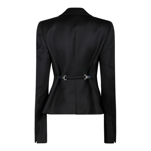 Black Virgin Wool Tailored Single Breasted Blazer 2