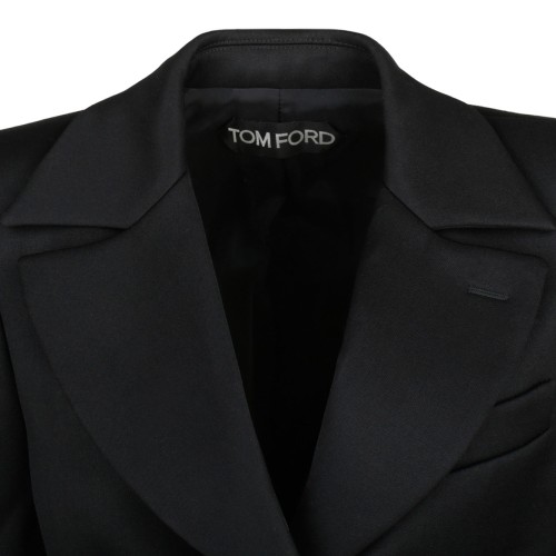 Black Virgin Wool Tailored Single Breasted Blazer