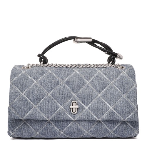 The Quilted Denim Dual Convertible Shoulder Bag