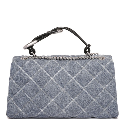 The Quilted Denim Dual Convertible Shoulder Bag