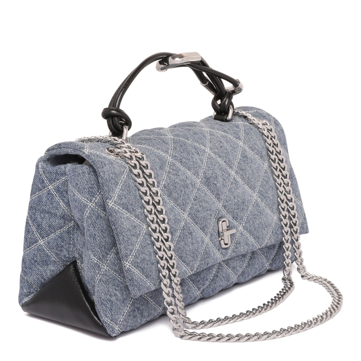 The Quilted Denim Dual Convertible Shoulder Bag
