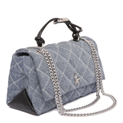 The Quilted Denim Dual Convertible Shoulder Bag