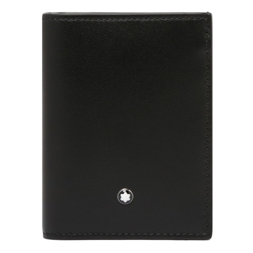 Black Mini Wallet With 4 Compartments