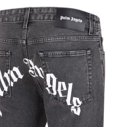 Black and White Logo Print Jeans