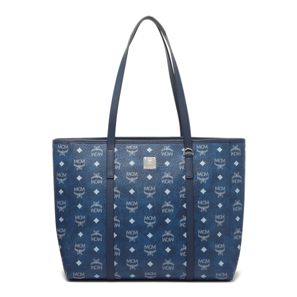 Blue Toni Visetos Monogram Canvas Top-Zip Tote Bag