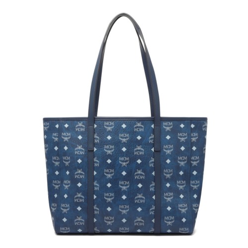 Blue Toni Visetos Monogram Canvas Top-Zip Tote Bag 2