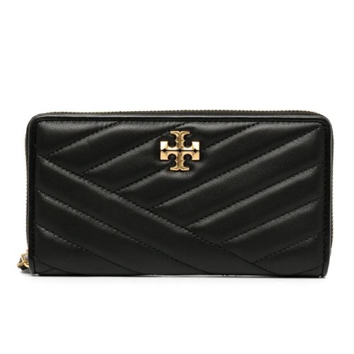 Black Kira Chevron Zip Continental Wallet