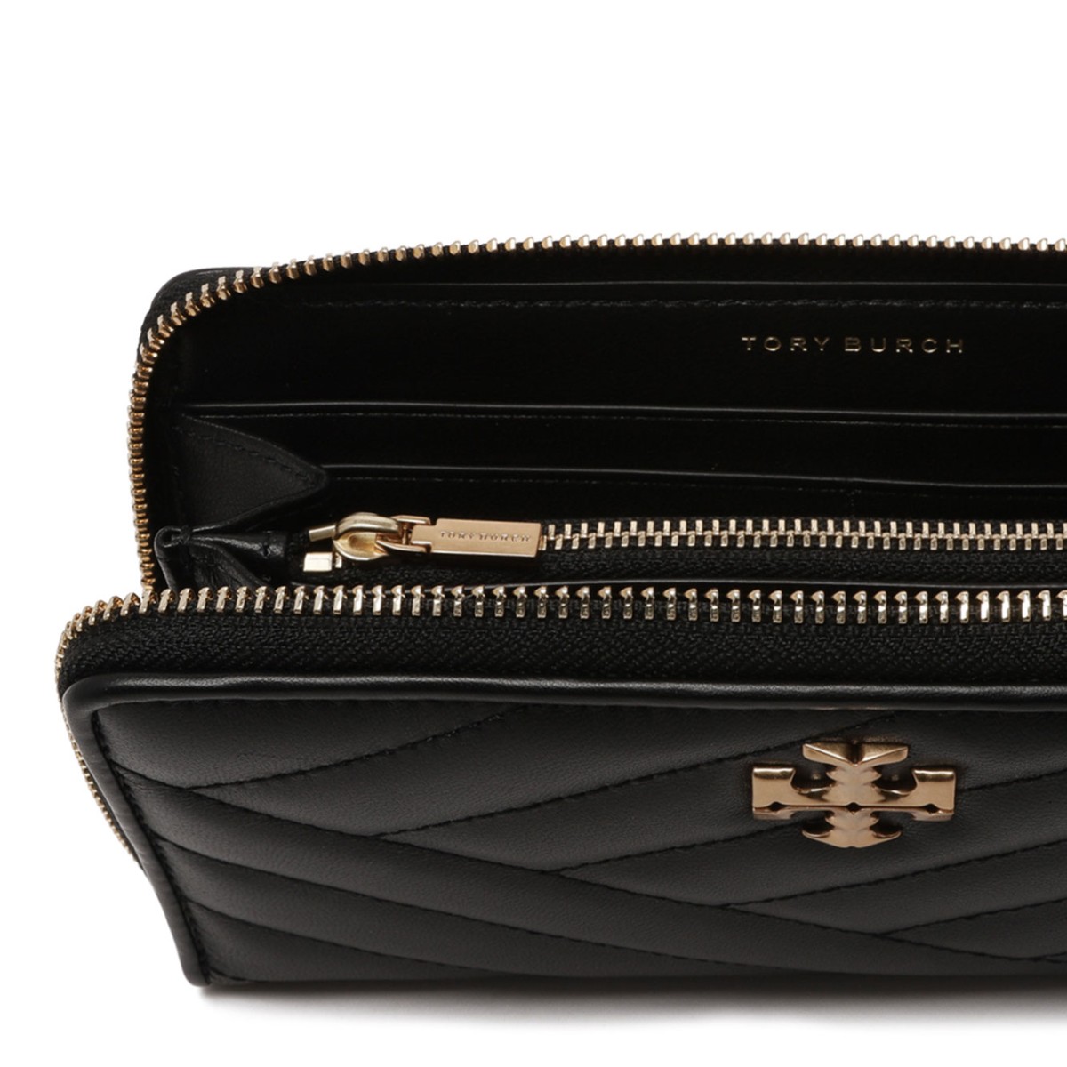 Black Kira Chevron Zip Continental Wallet