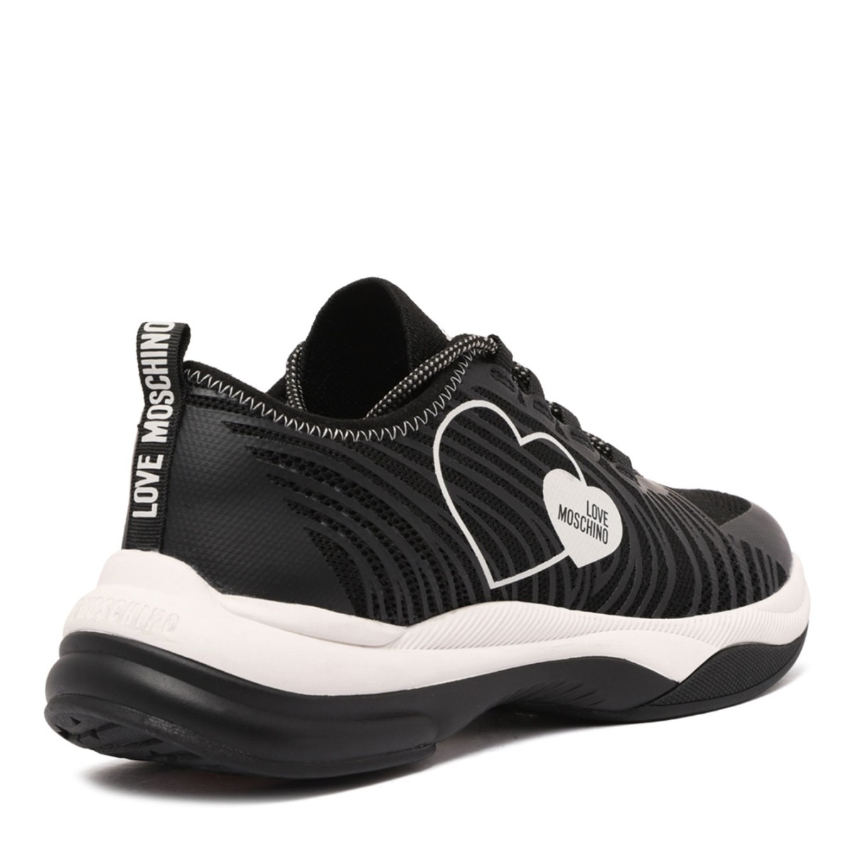 Black Heart Print Sneakers