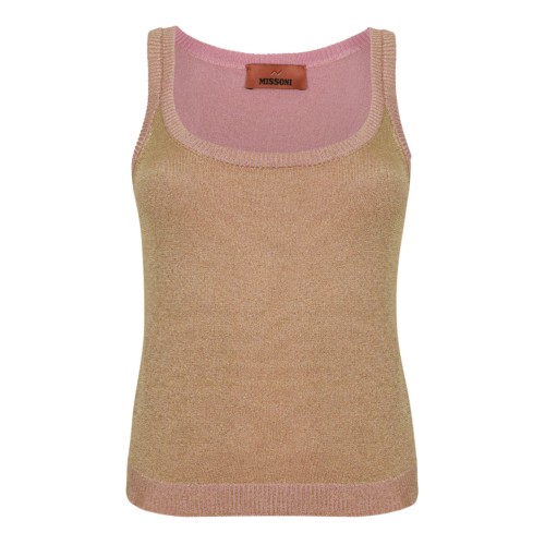 Rose Gold Lame Viscose Tank Top
