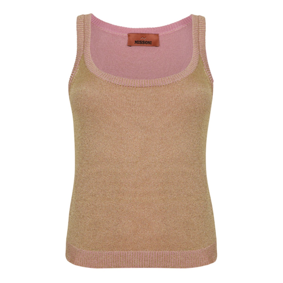 Rose Gold Lame Viscose Tank Top