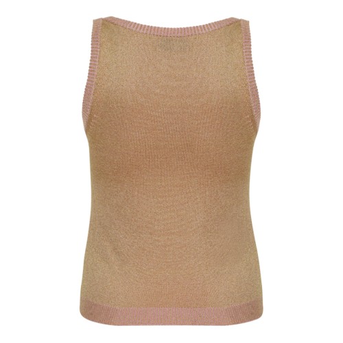 Rose Gold Lame Viscose Tank Top