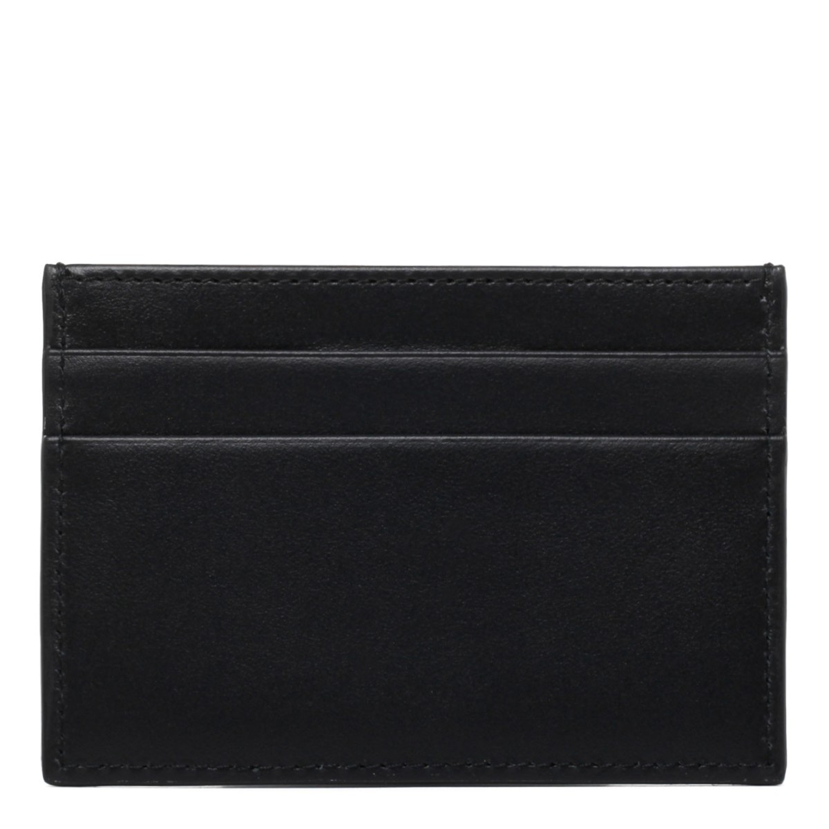 Dolce & Gabbana Black Calf Leather Logo Plaque Cardholder