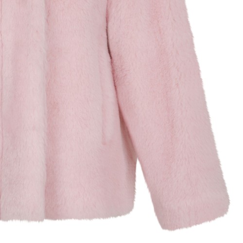 Pink Alpaca Fur and Virgin Wool Jacket