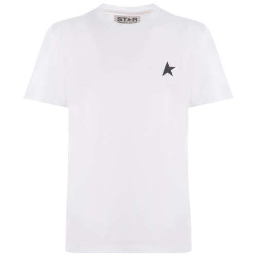 White Star Print Cotton T-Shirt