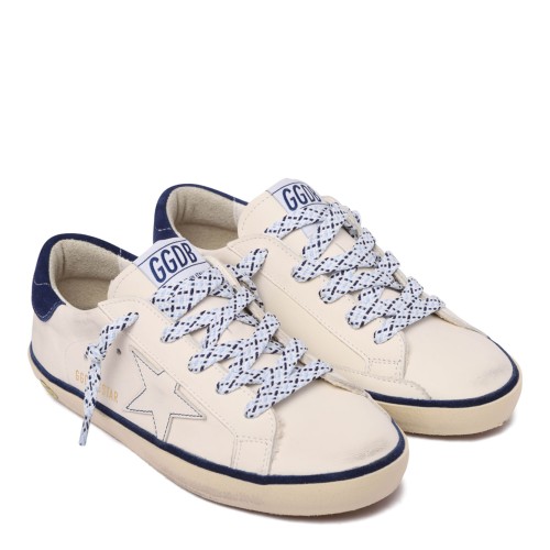 White and Blue Superstar Sneakers
